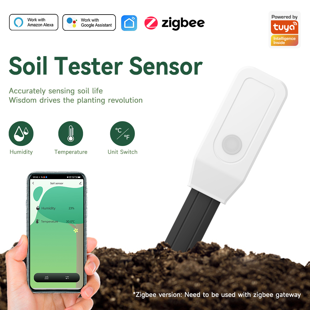 Smart Soil Sensor - IHseno Tuya Zigbee สมาร์ทเครื่องทดสอบดินอุณหภูมิความชื้นความชื้น Smart Life