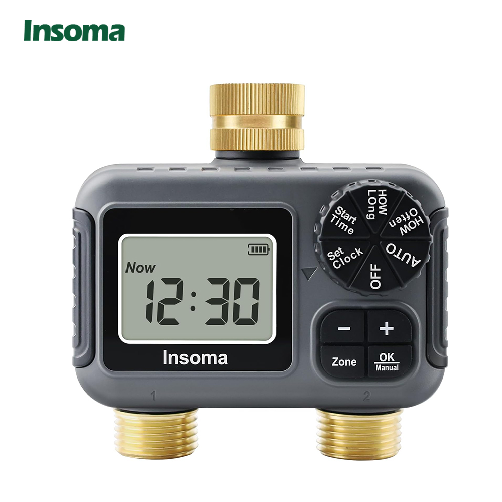Smart Garden Refill - Insoma สมาร์ทระบบรดน้ําชลประทาน Dual Outlets เครื่องตั้งเวลาน้ําอัตโนมัติโรยก๊อกน้ําท่อโปรแกรมเมอร์สําหรับสวนกลางแจ้ง