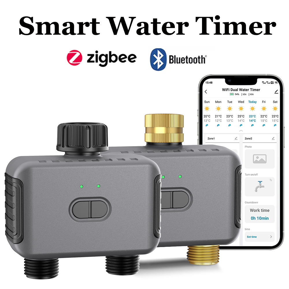 Smart Garden Refill - Tuyaสมาร์ทจับเวลาน้ําZigbee/BTอัตโนมัติชลประทานController 2 Outlet Sprinklerรดน้ําระบบสนับสนุนAlexa Google