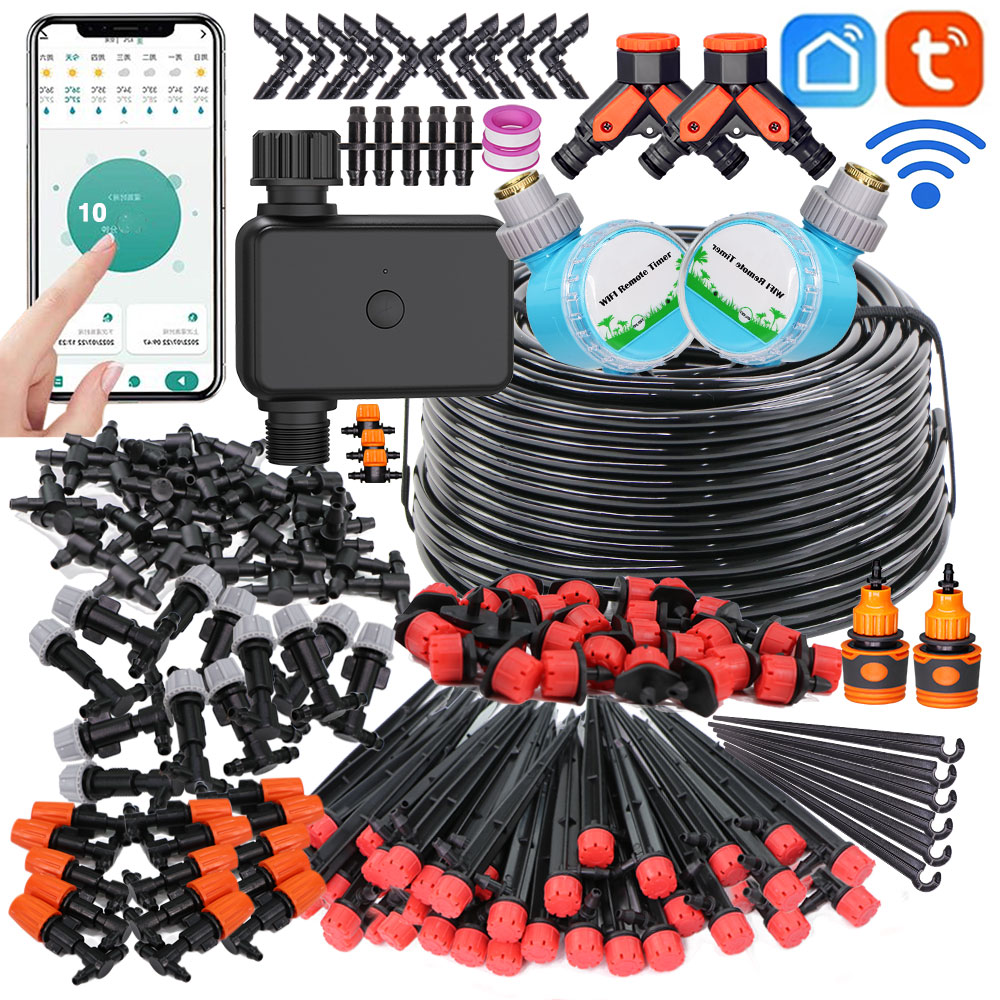 Smart Garden Devices - ระบบรดน้ำในสวนอัจฉริยะ30-50ม. ตัวหยดแบบปรับได้หัวฉีดทำความเย็นละอองอุปกรณ์ชลประทานอัตโนมัติสำหรับเรือนกระจก