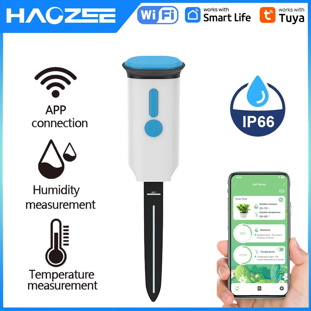 Smart Soil Sensor - Haozee Tuya Smart WiFi เซ็นเซอร์ตรวจจับความชื้นในดิน IP66