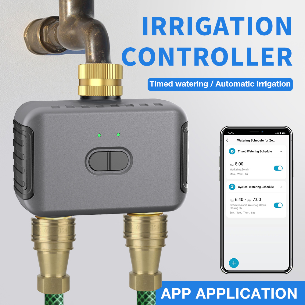 Smart Garden Devices - Tuya 2 โซนรดน้ําจับเวลาสวนชลประทานอัตโนมัติ Controller ระบบรดน้ําหยด Sprinkler