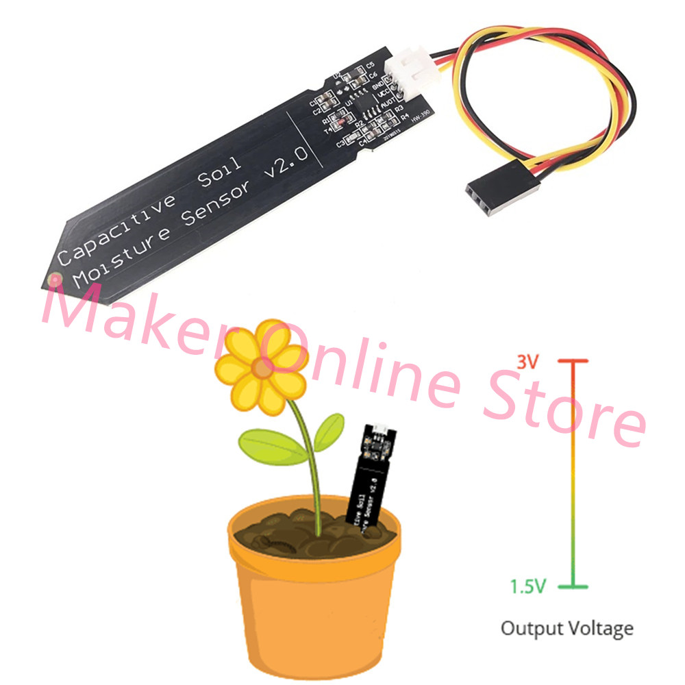 เซ็นเซอร์ความชื้นในดินแบบ Capa - Smart Garden With Arduino บทวิจารณ์และราคา
