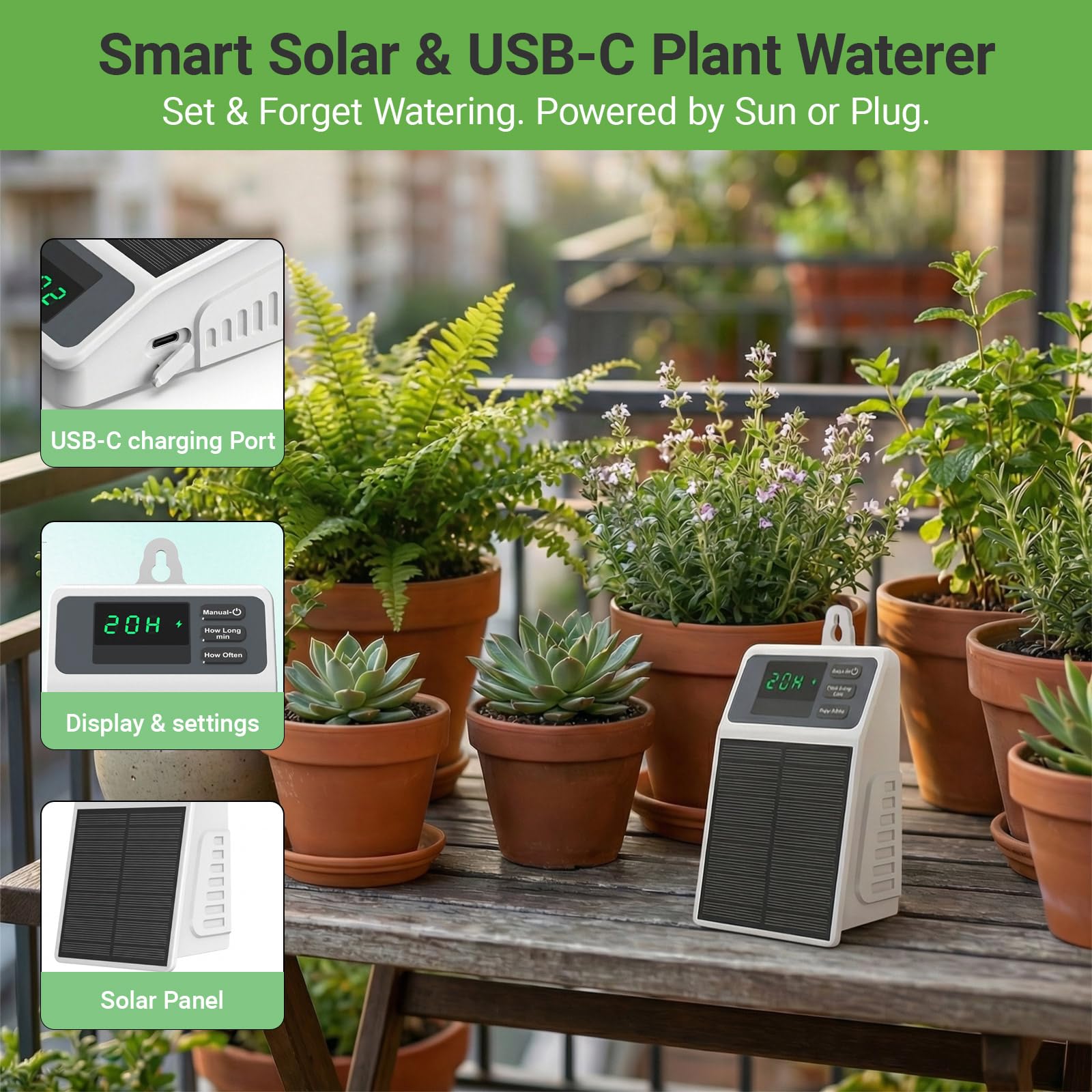 ระบบให้น้ำหยดด้วยพลังงานแสงอาท - Smart Garden Herb บทวิจารณ์และราคา